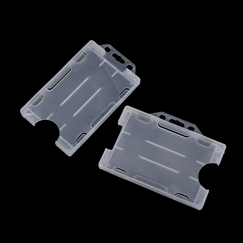 4 Uds. Funda de plástico duro multiusos Unisex de doble cara para tarjetas de identificación, funda, suministros de oficina