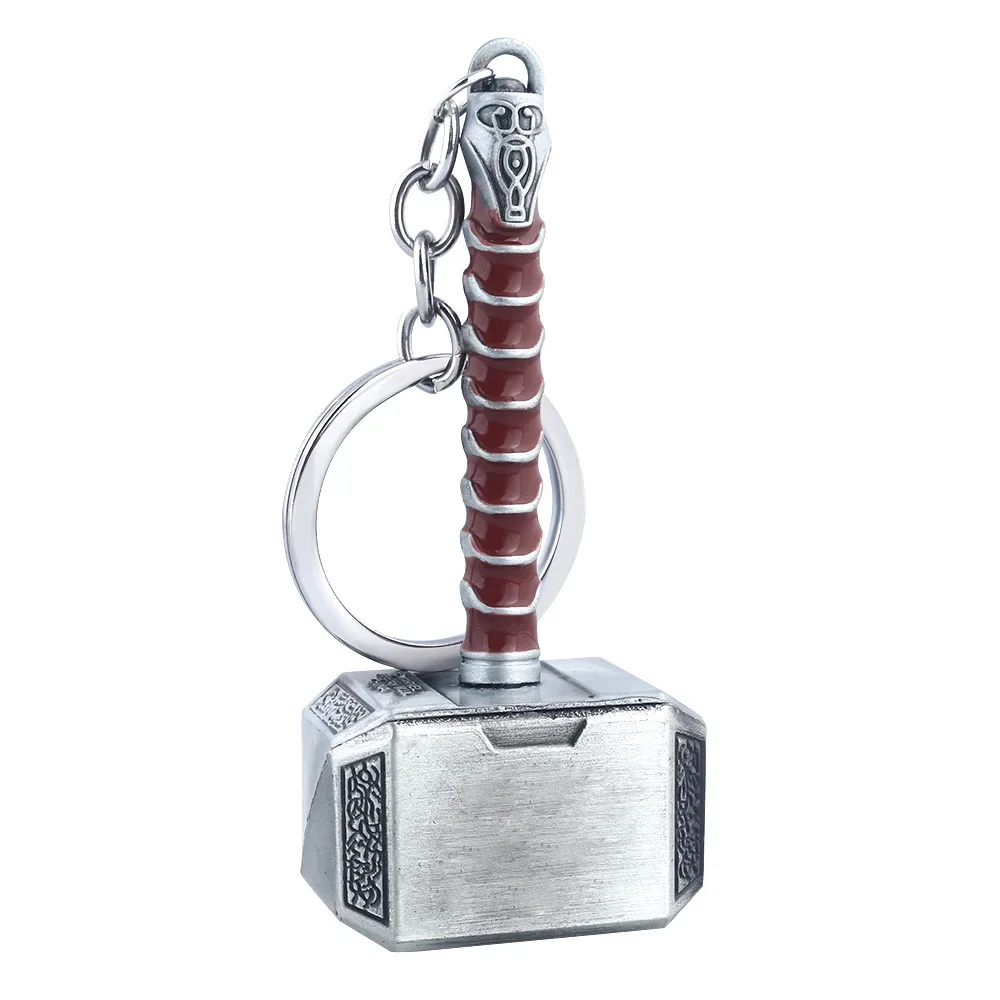 Thor ค้อนพวงกุญแจโลหะภาพยนตร์ Key แหวนคอสเพลย์ Prop Key สําหรับแฟนๆกระเป๋าเครื่องประดับจี้รถของขวัญ