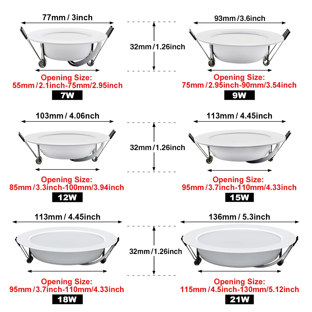 10 ชิ้น/ล็อต LED Downlight 220V โคมไฟเพดานดาวน์ไลท์ห้องนอนห้องนั่งเล่นในร่มสําหรับโคมไฟตกแต่งบ้าน LED โคมไฟ