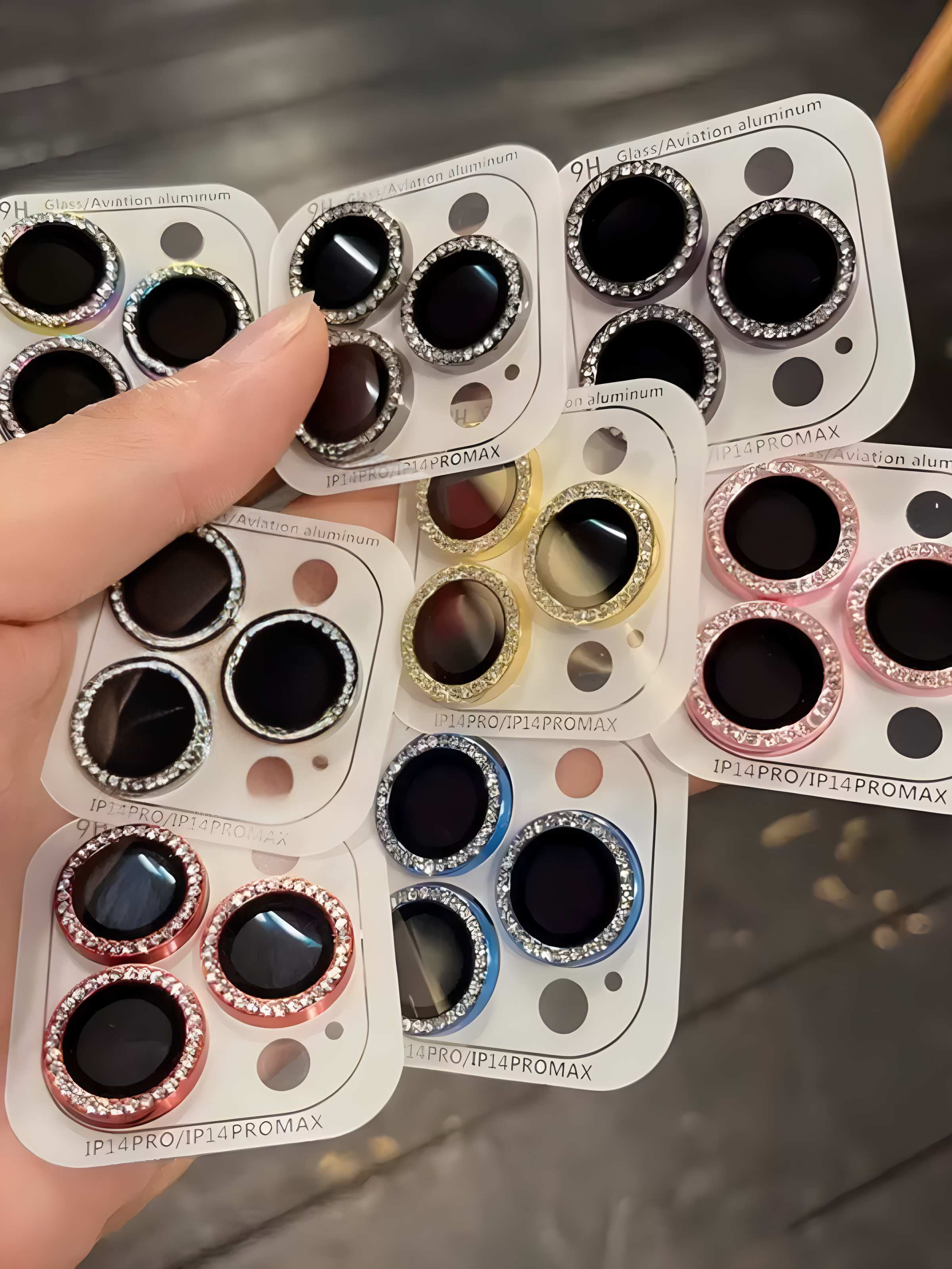 2-3 Stück Mode Pretty Shine Diamond Kameraobjektivschutzhülle für iPhone 12 15 14 Pro Max Glitzerobjektiv Glas Kameraabdeckung Mädchen