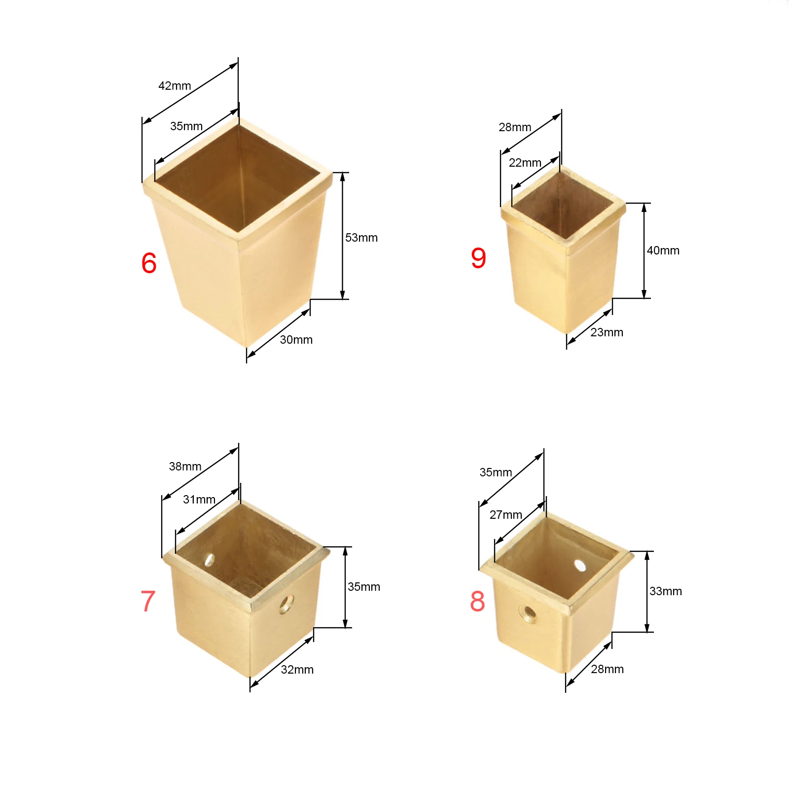 1 Phụ Kiện Nội Thất Vàng Đồng Thau Đồng Tủ Chân Bao Ghế Chân Bảo Vệ Ghế Sofa Chân Ống Cúp Kim Loại Nội Thất Chân đầu Nắp
