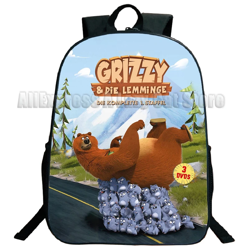Grizzy and the Lemmings 여행 배낭, 소년 소녀 학교 컴퓨터 책가방, 만화 애니메이션 학생 데이팩