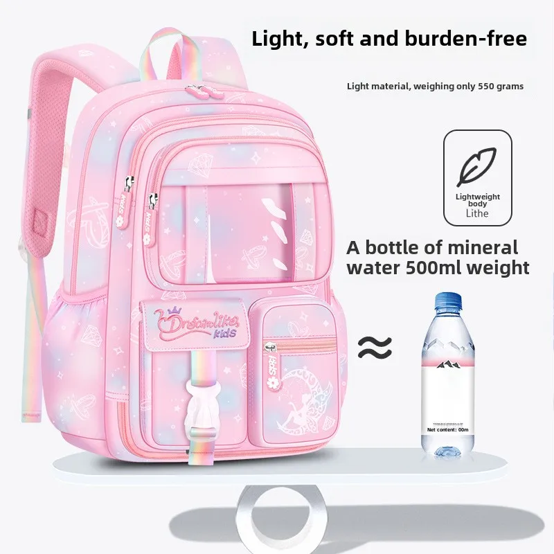 Koelkastdeur Roze Prinses Schooltas Studenten Vrouw Superlichtgewicht Grote capaciteit Anti-spatwater Grote capaciteit