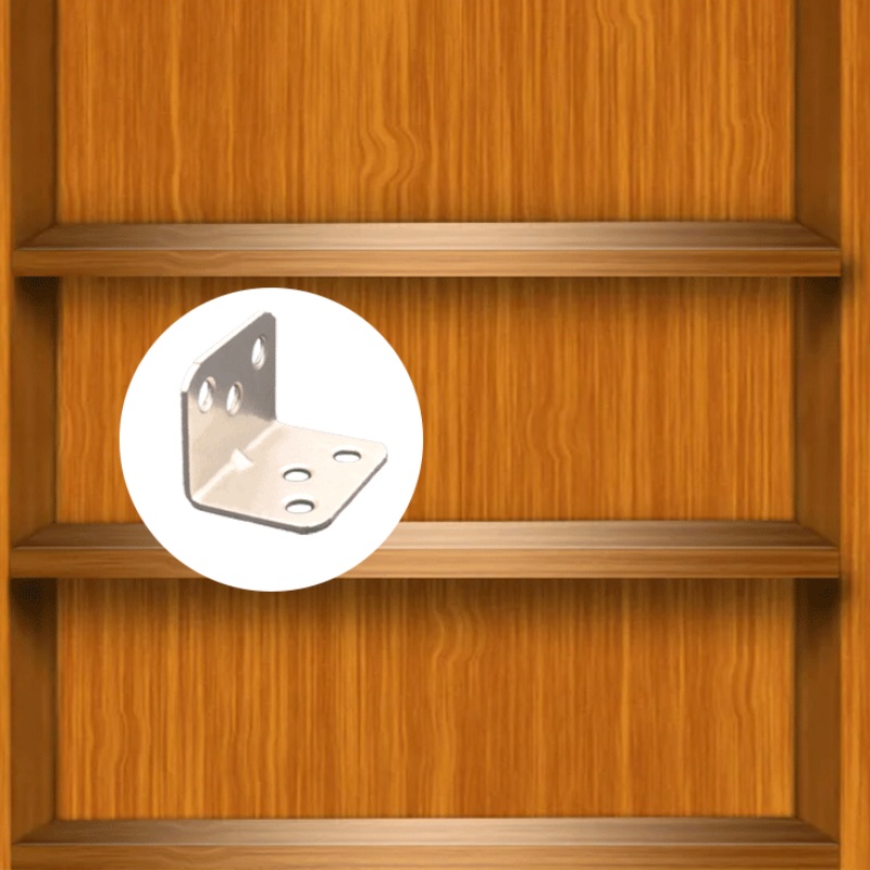 Code d'angle en forme de L en acier inoxydable, plaque de meuble laminée résistante à 90, quincaillerie à angle droit, armoire rapide, petit, 20 pièces