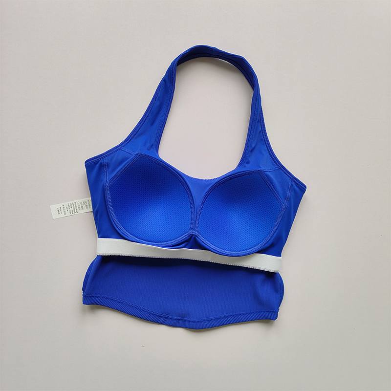 Copa de una pieza para mujer, novedad de verano 2023, Sujetador deportivo a prueba de golpes para correr, sujetador colgante con cuello en la espalda, camiseta sin mangas para Fitness
