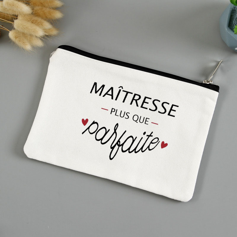 Подарочная Женская холщовая косметичка на молнии с принтом «спасибо вам»