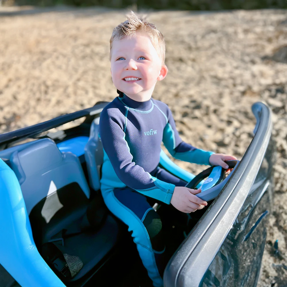 어린이 3MM 네오프렌 잠수복 뒤 지퍼 서핑 스노클링 수영복 긴 소매 소년 소녀 어린이 수상 스포츠 수영복