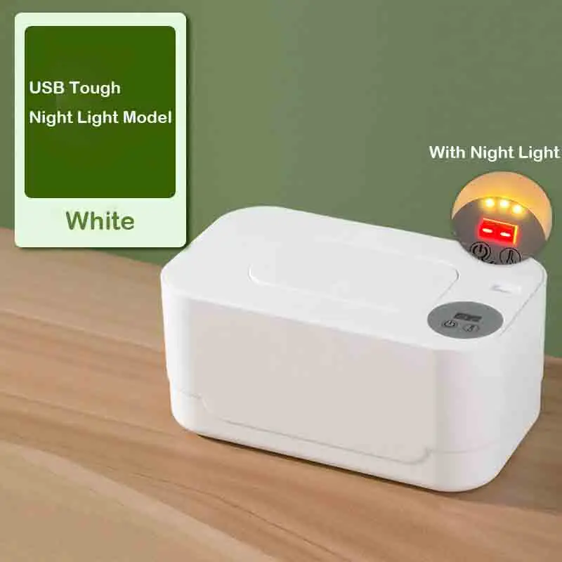 Calentador de toallitas para bebé, calentador de toallitas para bebé con carga USB y pantalla LED, dispensador de toallas húmedas, caja calefactora portátil para servilletas, hogar/coche