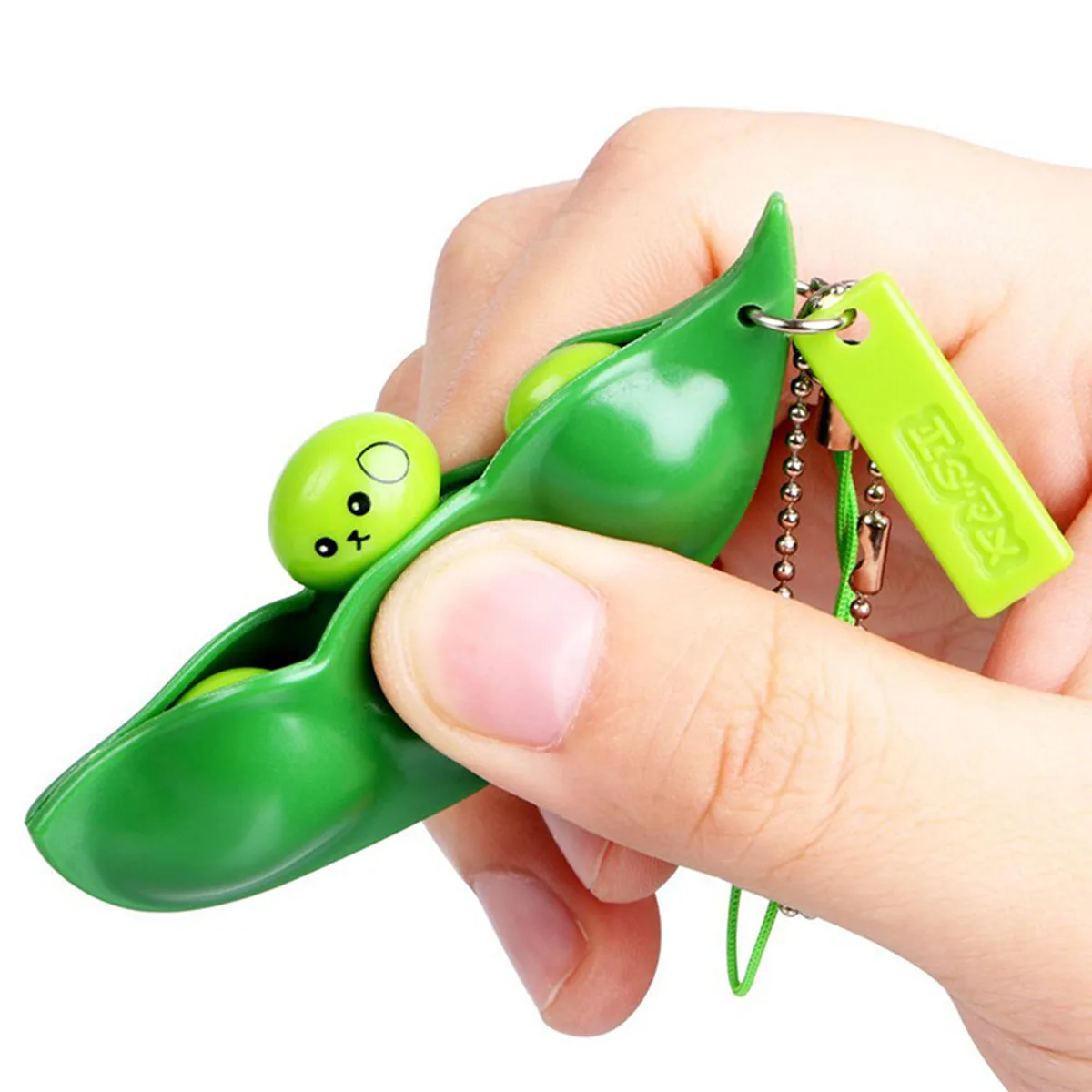 Fidget Toys Pack 감압 Edamame Squishy Squishy Squeeze 완두콩 콩 키 체인 귀여운 스트레스 릴리프 성인 장난감 키 체인