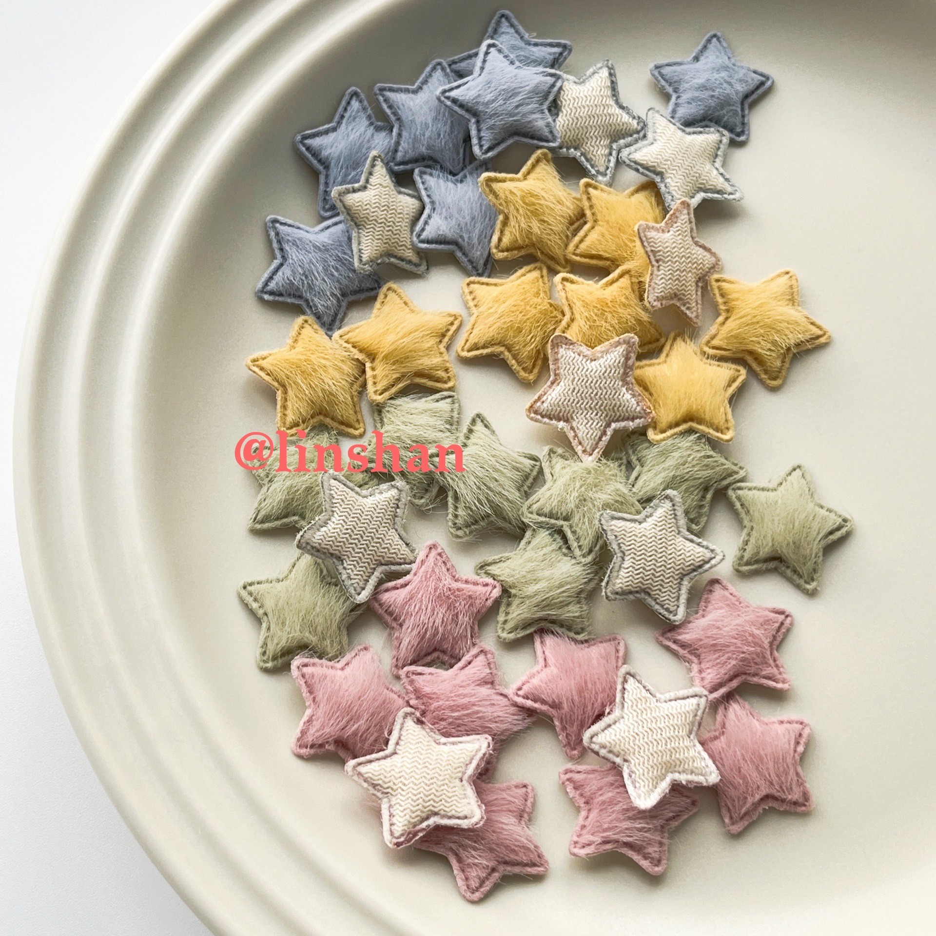 50Pcs Mini Cute 2cm Ultrasonic Embossed Five Star Patch DIY Handmade Star Flower Sticker Hair Headgear Accessories