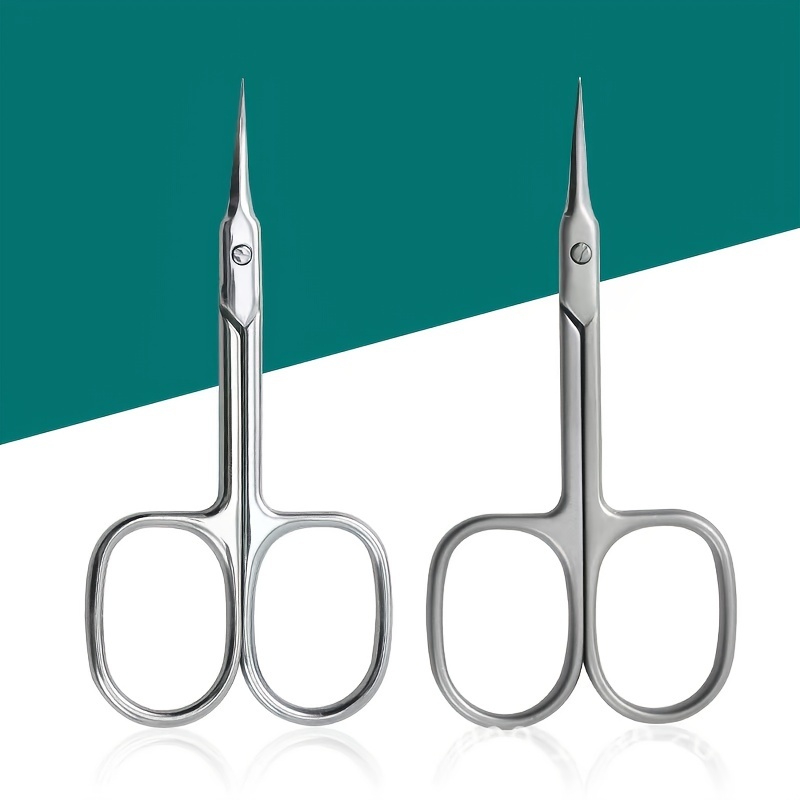 Ciseaux à cuticules à pointe incurvée en acier inoxydable, lame fine, coupe-ongles, outils de manucure, outils pour sourcils, dissolvant de peau morte
