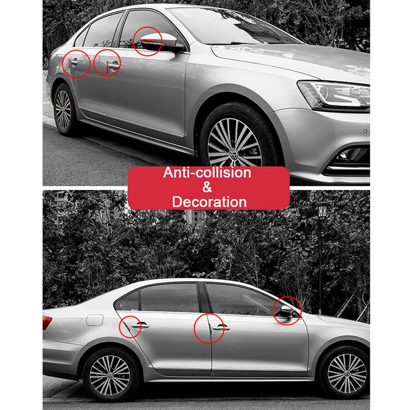 Protectores de protección de borde de puerta de coche, tira de protección de moldura embellecedora, Protector contra arañazos, barra de choque de puerta de coche para Audi BMW, 6 uds.