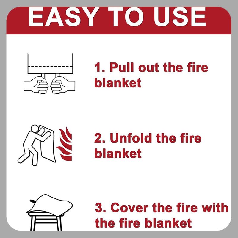 2PCS Emergency Fire Blanket, Fire Blanket, Fire Suppression Blanket For Kitchen, Grill, Fireplace (39.4Inch X 39.4Inch) Durable