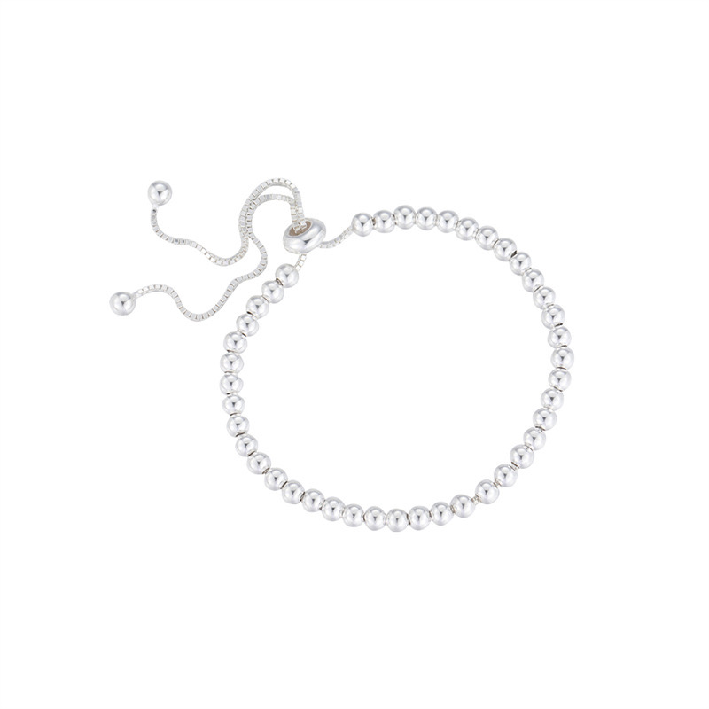 100% pulseras de Metal de plata sólida 925 para mujeres y hombres, cuentas ajustables, pulsera Simple hecha a mano, regalo de cumpleaños y Navidad