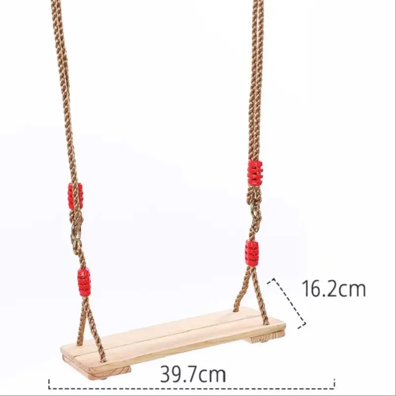 ผู้ใหญ่เด็ก Swing ชิงช้าสวนกลางแจ้งสี่กระดานชิงช้าไม้น้ํายาฆ่าเชื้อพร้อมเชือก