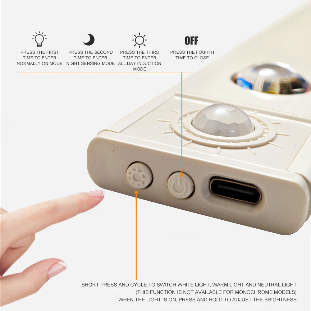 LED Motion Sensor Wireless Ultra Thin Night Light USB LED Wine cooler Light For Kitchen Cabinet Bedroom Wardrobe Indoor Lighting