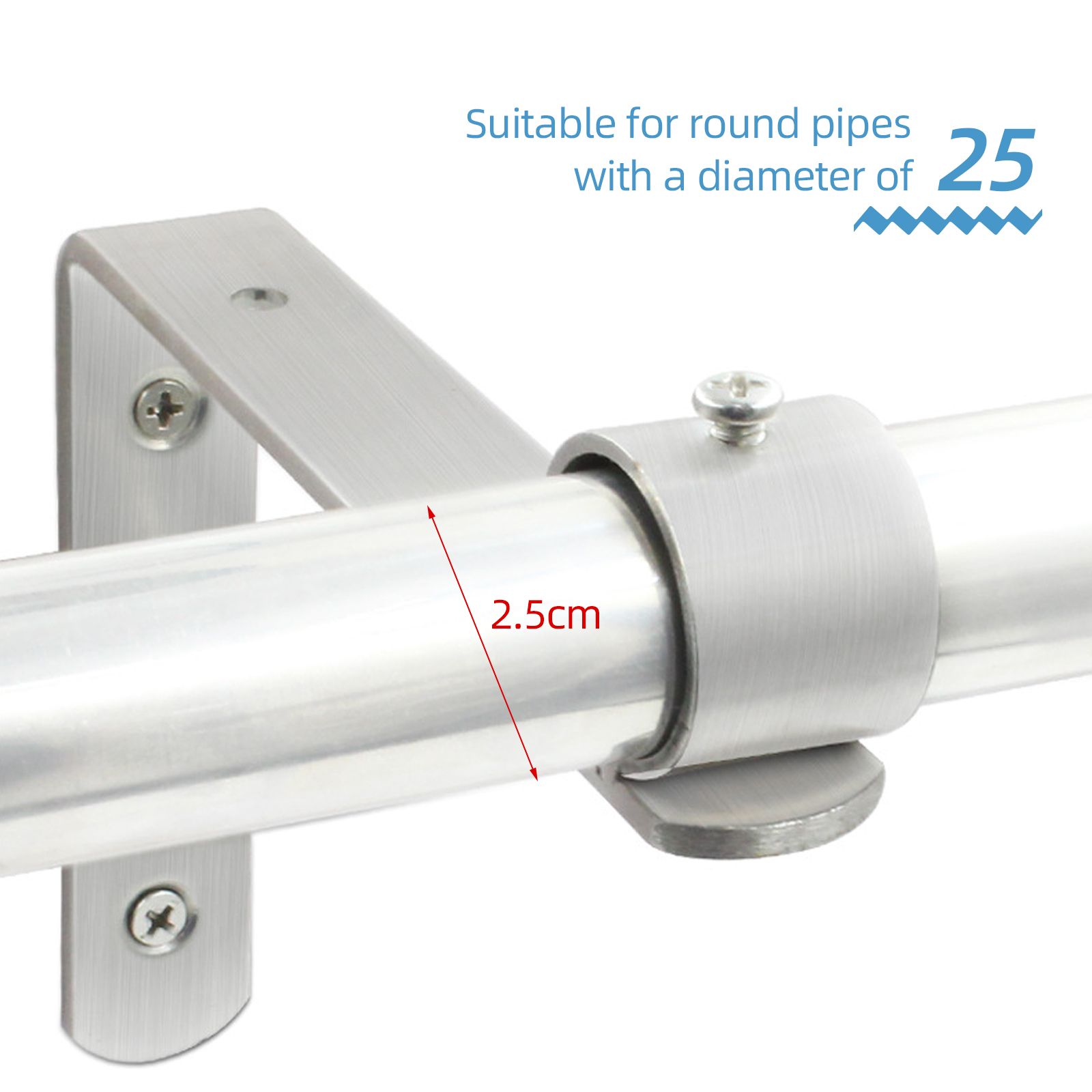 Rak Pengeringan Sudut Sudut Kanan Braket Segitiga Dudukan Batang Pakaian Baja Tahan Karat