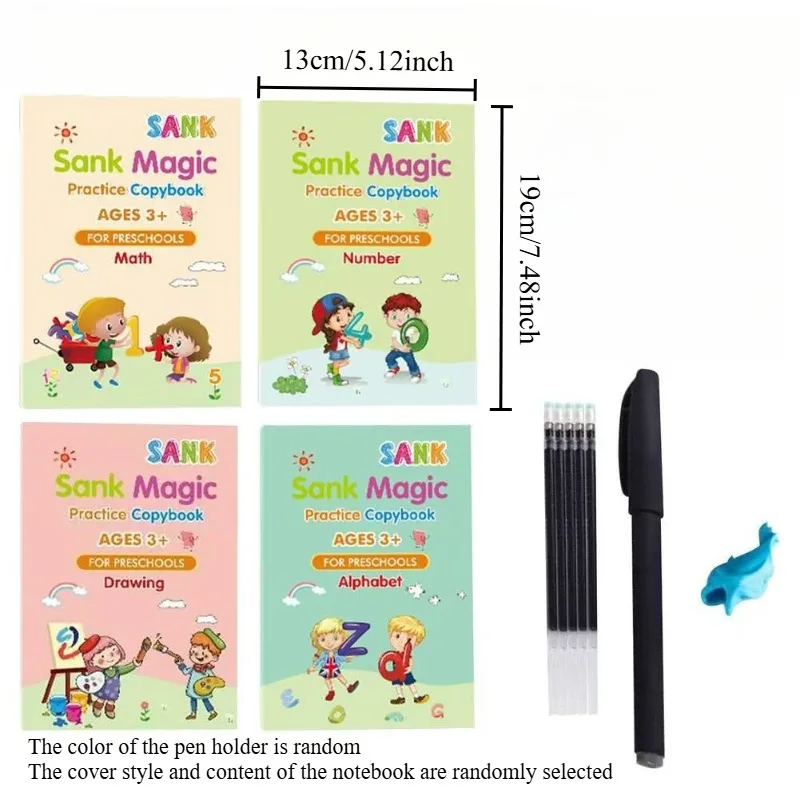 Magic Practice Copybook Kalligraphie-Copybook für Kinder, wiederverwendbares Handschrift-Übungs-Copybook Groove