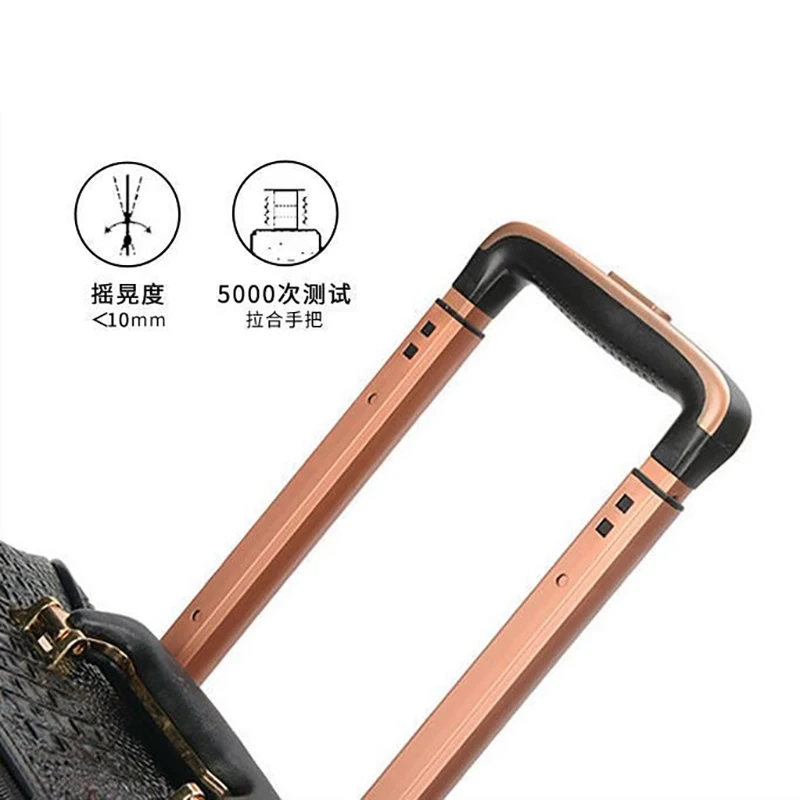 Maleta de viaje de lujo con rueda universal para hombre y mujer, equipaje con diseño de cocodrilo de cuero auténtico, maleta de viaje de lujo de 16/20/24 pulgadas