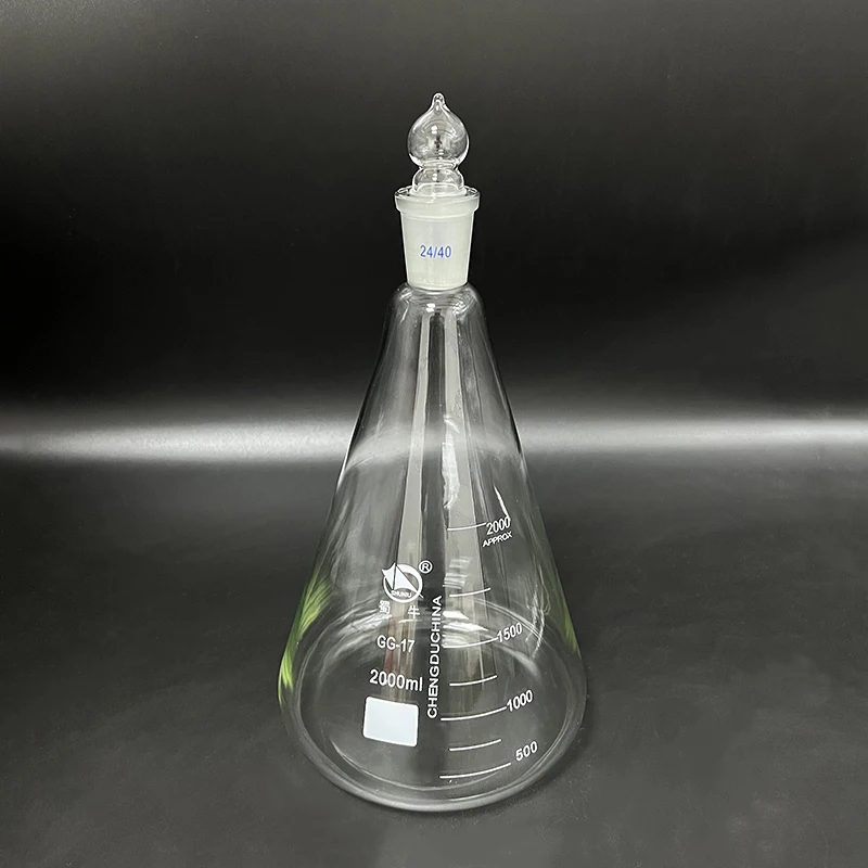 SHUNIU Hình Nón Bình Với Tiêu Chuẩn Mặt Đất Trong Thủy Tinh Nắp Chặn, 50ML-10000ML 24/40 erlenmeyer Bình Với Tiêu Chuẩn Mặt Đất Miệng