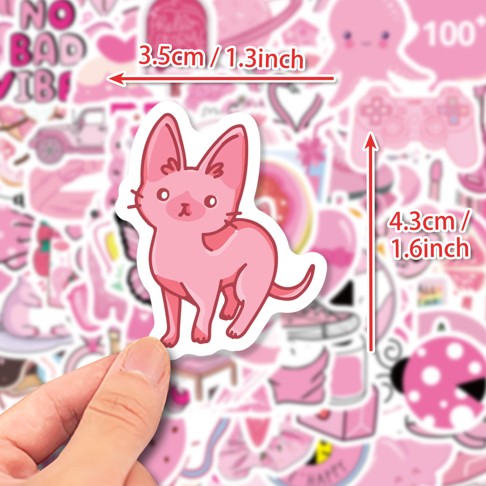 100 個ピンクの女の子かわいい漫画落書きステッカー DIY 電話ギターラップトップノートブックスーツケースカップ防水ステッカー子供のおもちゃ