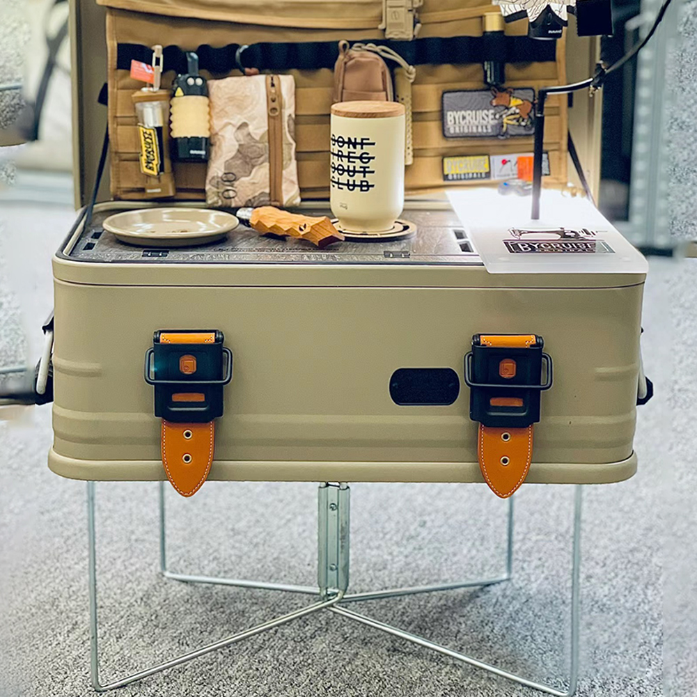 Soporte de caja de aleación de aluminio, caja organizadora de acero inoxidable, soporte plegable, caja de almacenamiento de hierro, soporte para Picnic y pesca al aire libre