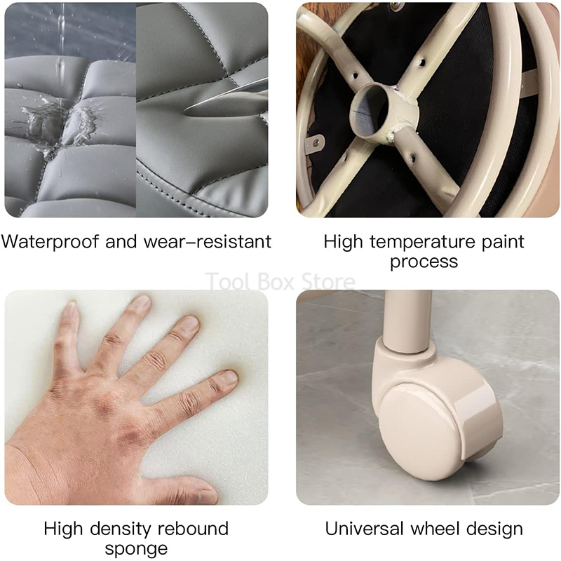 360 Rolling สตูล Universal ล้อในครัวเรือนขนาดเล็กสตูลเก้าอี้เด็กต่ําสตูลห้องนั่งเล่นโซฟาสตูลเก้าอี้กลม