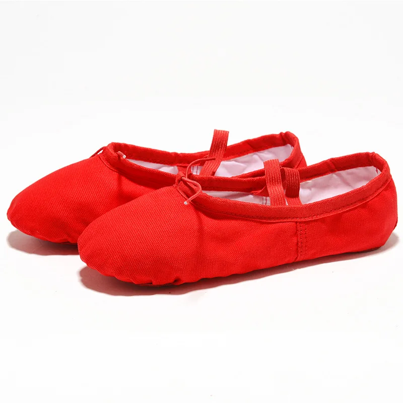 USHINE EU22-45 zapatillas de Yoga con cabeza de tela para profesores, gimnasio, ejercicio en interiores, lona, zapatos de baile de Ballet negros, niños, niñas y mujeres