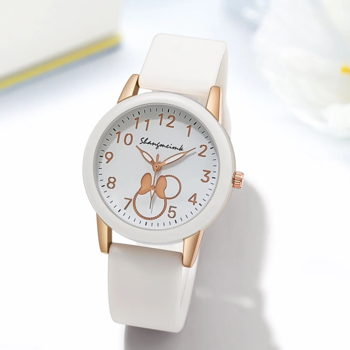 Reloj casual para estudiantes de cuarzo de silicona con dibujos animados deportivos para mujer