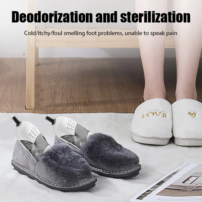 Botas secador de sapatos elétrico desodorizador com dispositivo desumidificador de calor aquecedor de pés eliminar odor uv sapato secagem doméstico