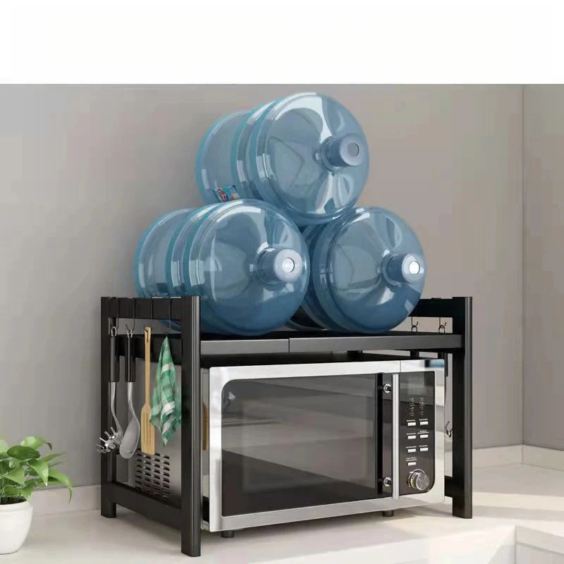 Estante de cocina escalable para horno microondas, estante de almacenamiento de especias independiente, soporte de Metal desmontable ajustable para almacenamiento de cocina