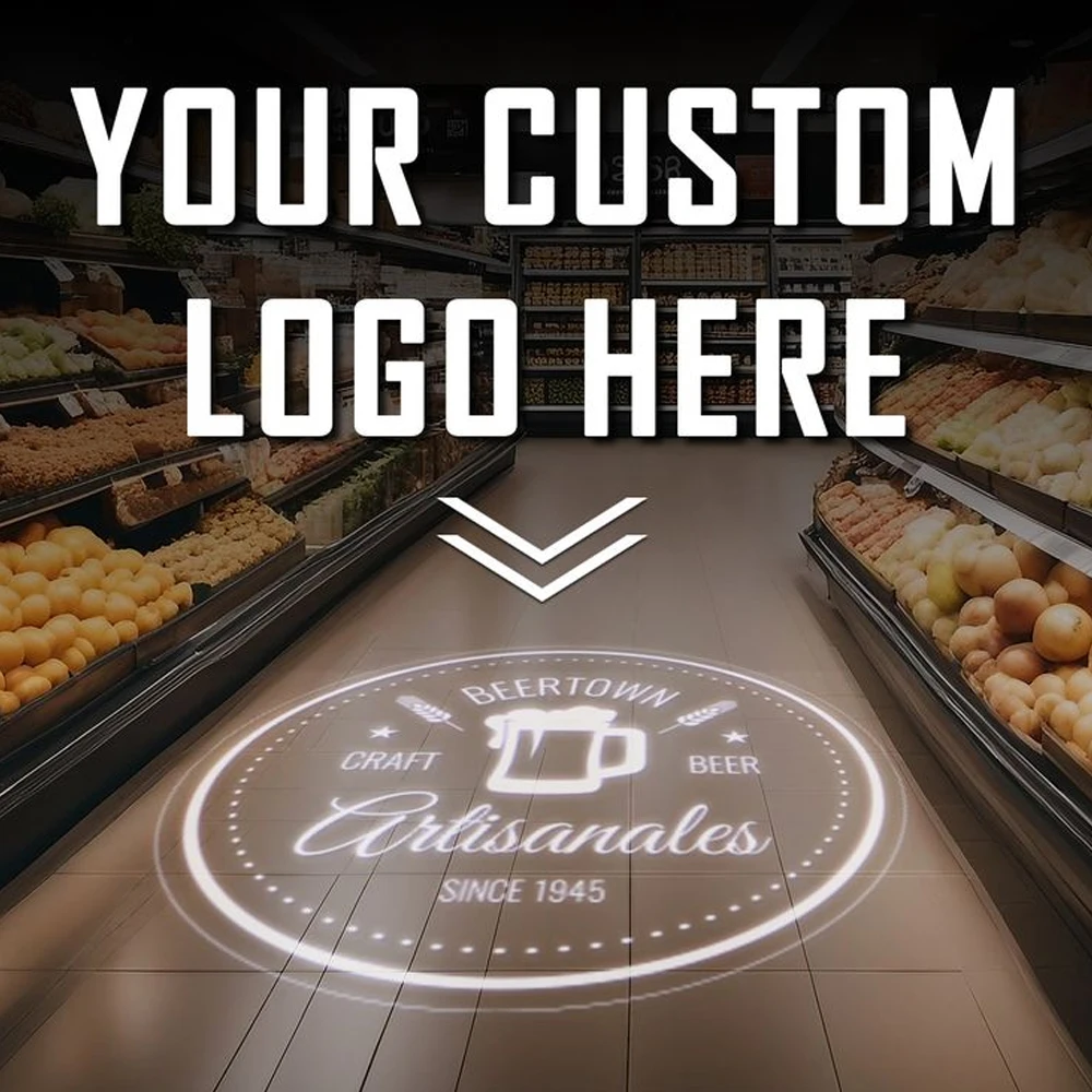 Custom Gobo Projector Light Custom Logo Lights Outdoor LED Rotating Customize Logo Spotlight for Commercial Shop Entrance Floor