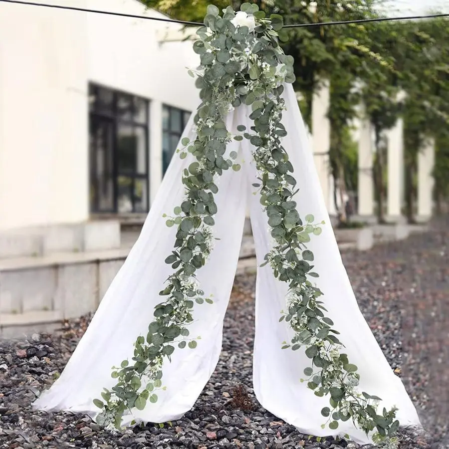 Zielone liście winorośli Sztuczna roślina Festiwalowe drzewo Ozdoba Ślubna ogrodowa archa na dziedzińcu Dekoracja domu Wisząca ściana