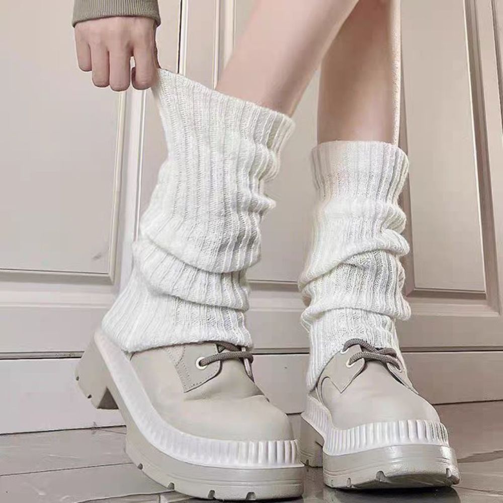 Neue Einfarbig Verlängert Beinlinge frauen Lange Socken Koreanischen Stil Gestrickte Warme Socken Herbst Winter Über Knie Boot Manschetten