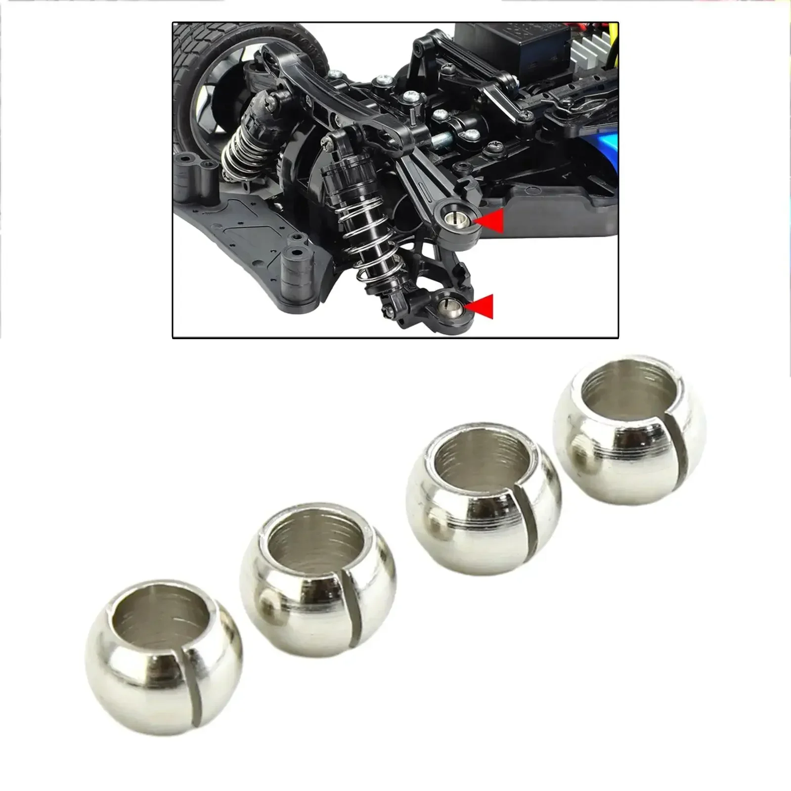 4pcs โลหะแรงเสียดทานต่ํา Suspension Ball 54559 สําหรับ Tamiya TT02 1/10 RC รถอะไหล่อัพเกรดอุปกรณ์เสริม