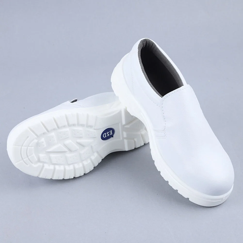 Dustproof Anti-static Safety Shoes White Size 43 Breathable Honeycomb Net Workshop Shoes Oil-resistant Lightweight Durability