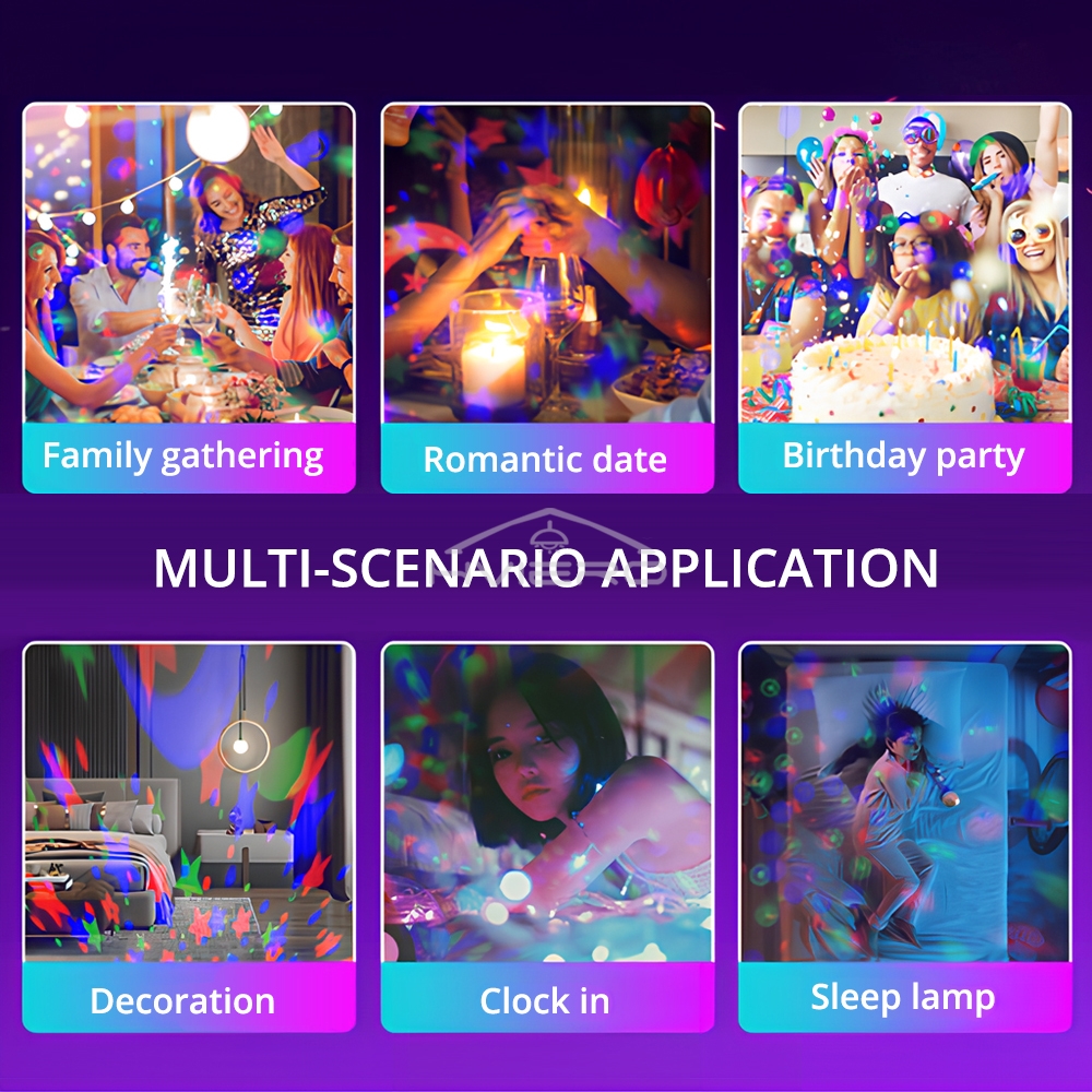 Starry Night Light Projector USB Table Lamps Gaming Room Home Theater Ceiling Wedding Decoration Halloween Rotates Automatically