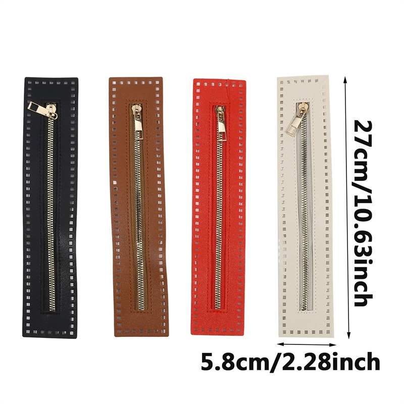 27cm Long Leather Zipper Useful For Crochet Bag Hardware Soild Zipper Sewing Accessory Useful Handbag Leather Zipper Practical
