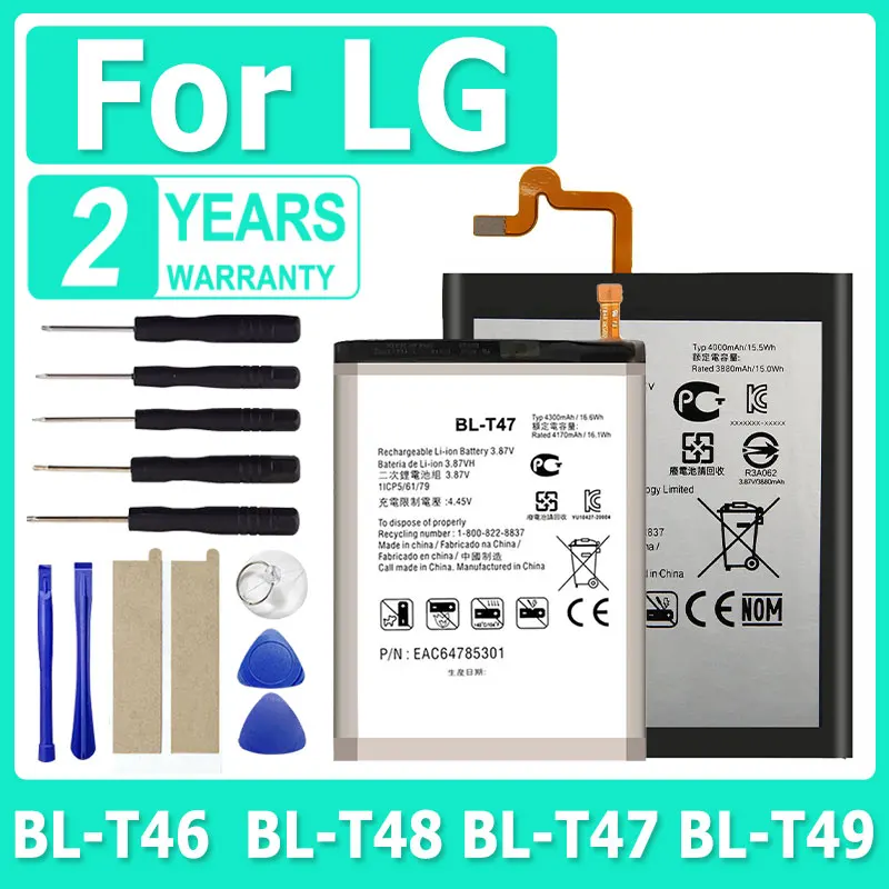 Chất Lượng Cao BL-T47 BL-T46 BL-T49 BL-T48 Pin Cho LG V60 ThinQ LMV600VM Ốp Iưng Kim Tuyến 6 LM-Q730MM K510 K51S LM-K410BMW LM-K51 + dụng Cụ