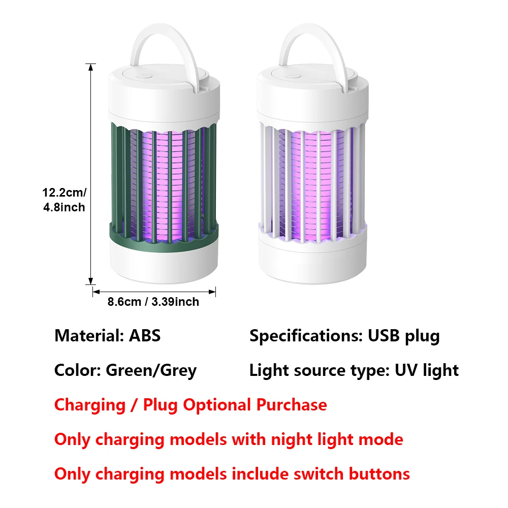 Elektrische muggenmoordenaar Lamp UV-licht Bug Zapper Trap USB 5V Zomervliegenmepper Insectenmoordenaar Licht ﻿ Kamperen