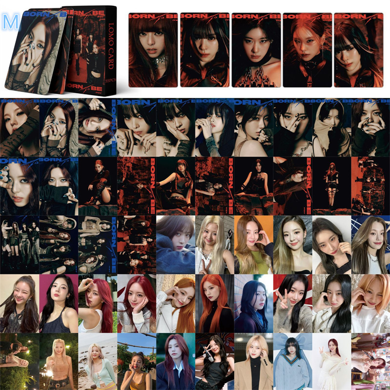55pcs/set KPOP ITZY Album BORN TO BE LOMO Card YUNA YEJI Lia RYUJIN CHAERYEONG Gift Postcard Photo Card Exquisite Small Card