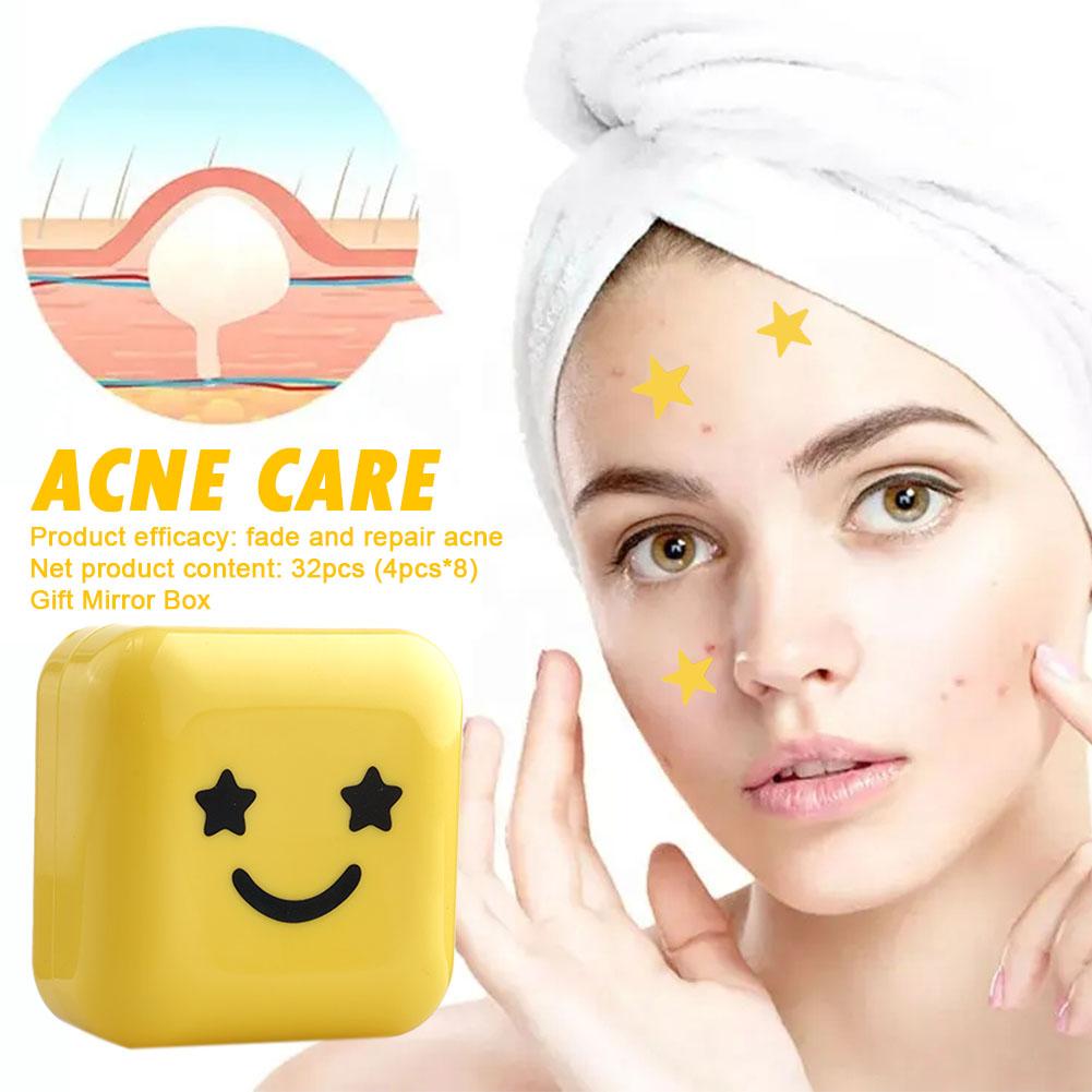 Hydrocolloid acne patch Star shape Cute Colorful Acne removal Concealer invisible acne mask with Makeup mirror makeup tool
