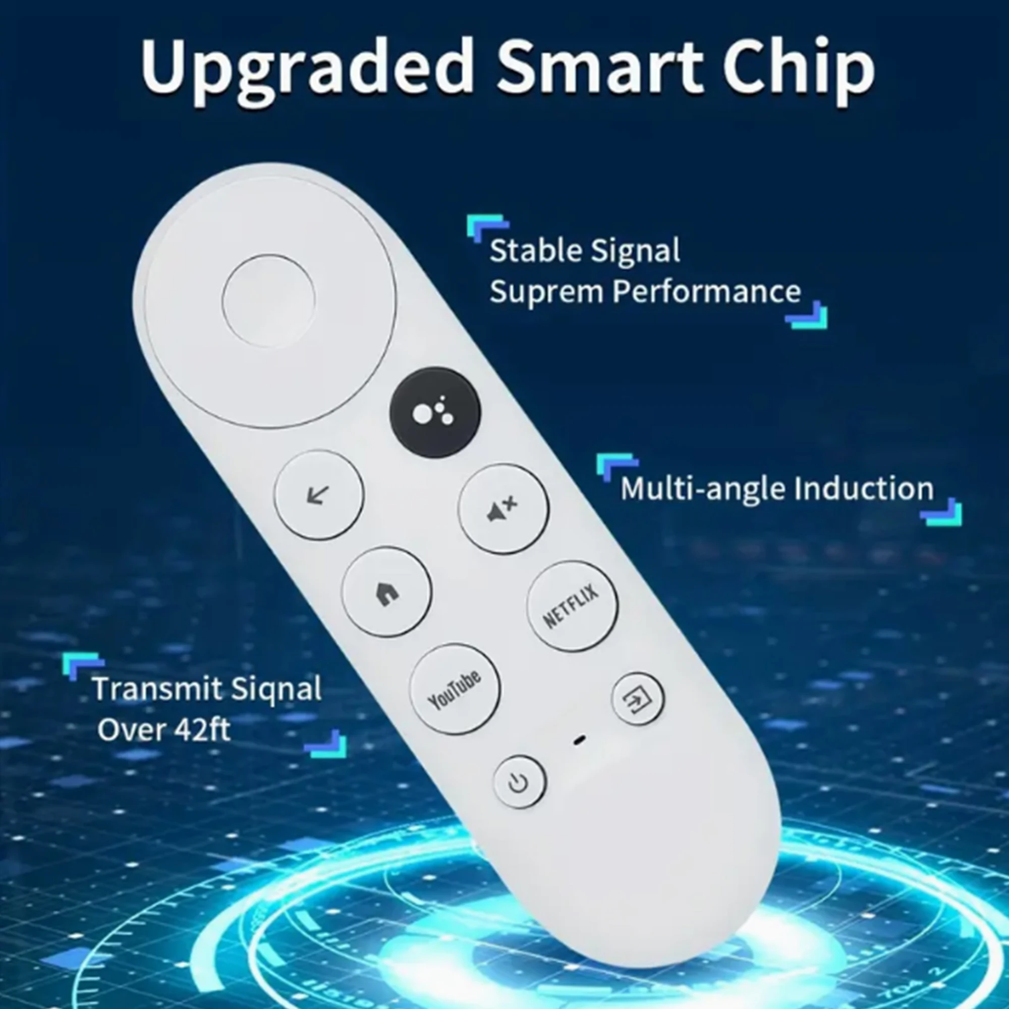 G9N9N Google Chromecast Remote Control Replacement Voice Streaming Media Player 4k Snow