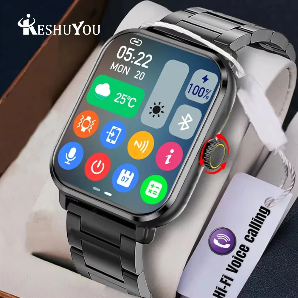 KESHUYOU Nowy inteligentny zegarek H9 Pro MAX 2,01-calowy wyświetlacz HD Bluetooth Powiadomienie o połączeniu Alarm Tryb sportowy Smartwatch dla mężczyzn i kobiet