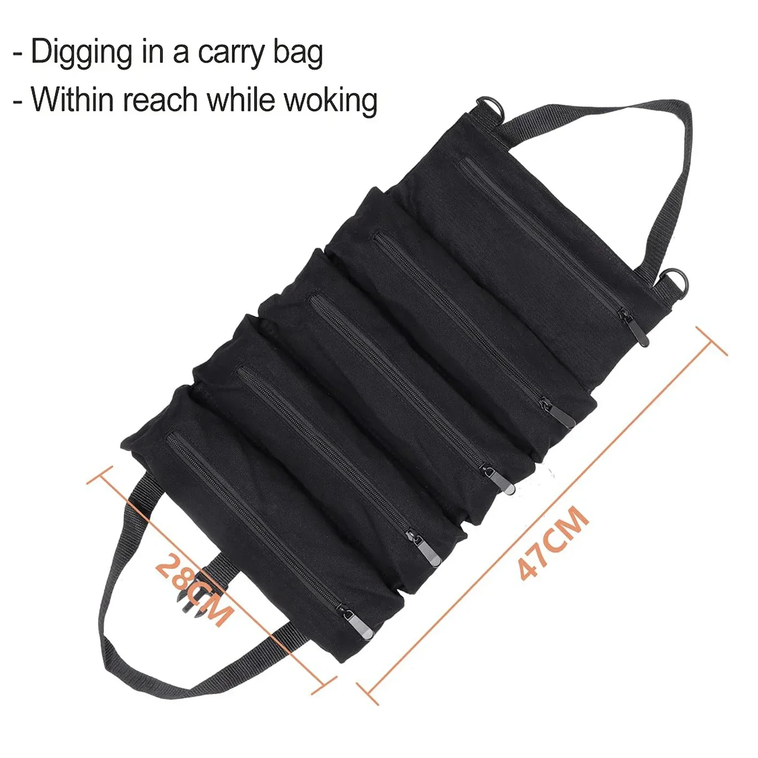 Water-Resistant Tool Bucket Bag with Handles, Foldable Multi-Pocket Storage for Car Repair/Camping/Hardware Tools Organization