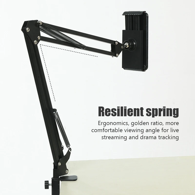 360 °   Rotierender langer Arm-Telefon-Tablet-Halter, Overhead-Ständer, Desktop-Bett, faule freitragende Halterung für Huawei Xiaomi iPhone iPad