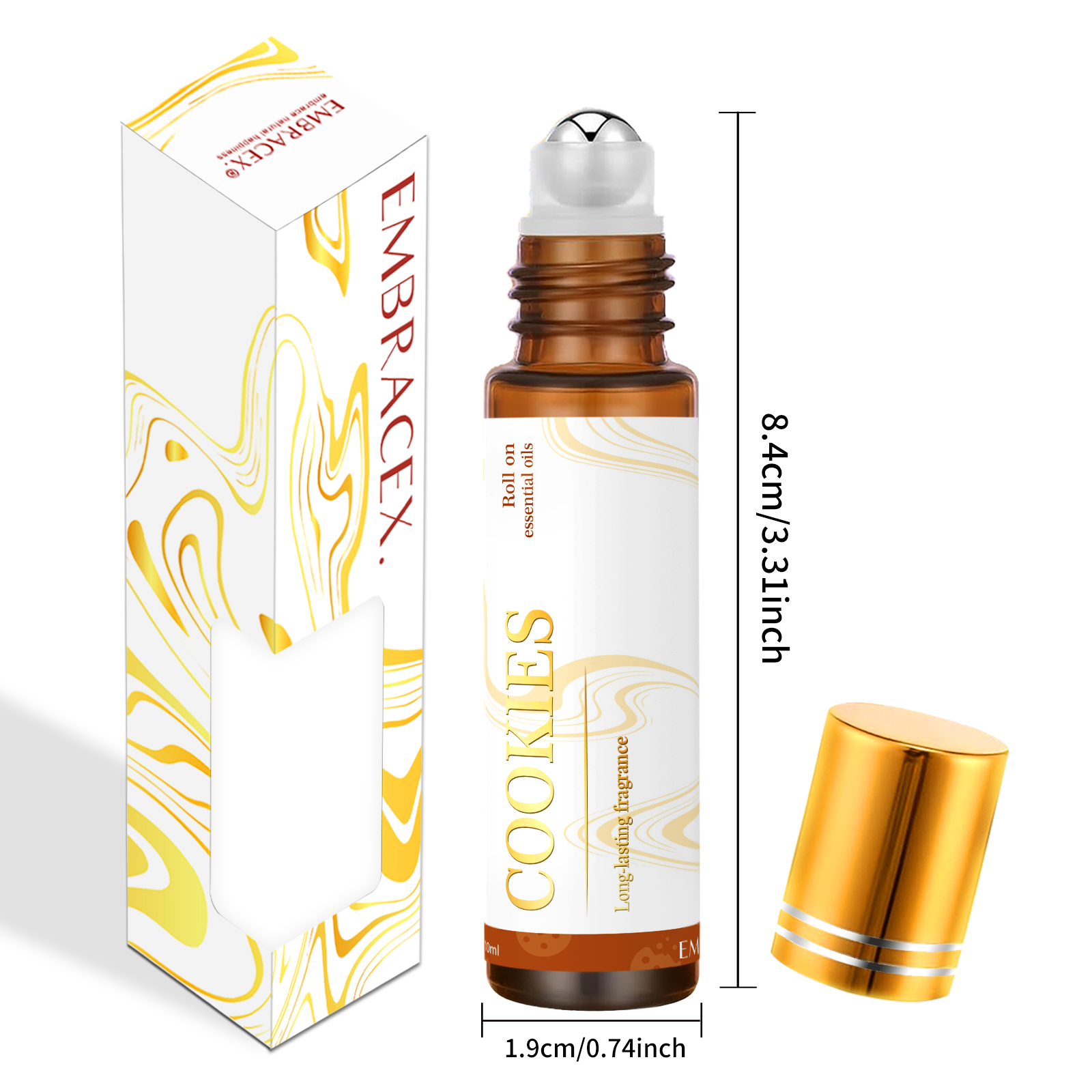 Roll-On de óleo essencial perfumado para biscoitos, 10ml - Aromaterapia quente para conforto e relaxamento - Aroma doce assado, presentes de tamanho de viagem
