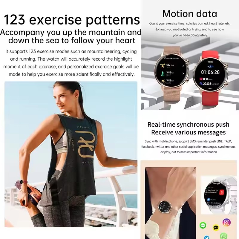HK39 montre intelligente NFC accès Ultra mince 1.1 pouces AMOLED écran sport étanche femmes Cycle BT appel Smartwatch pour IOS Android