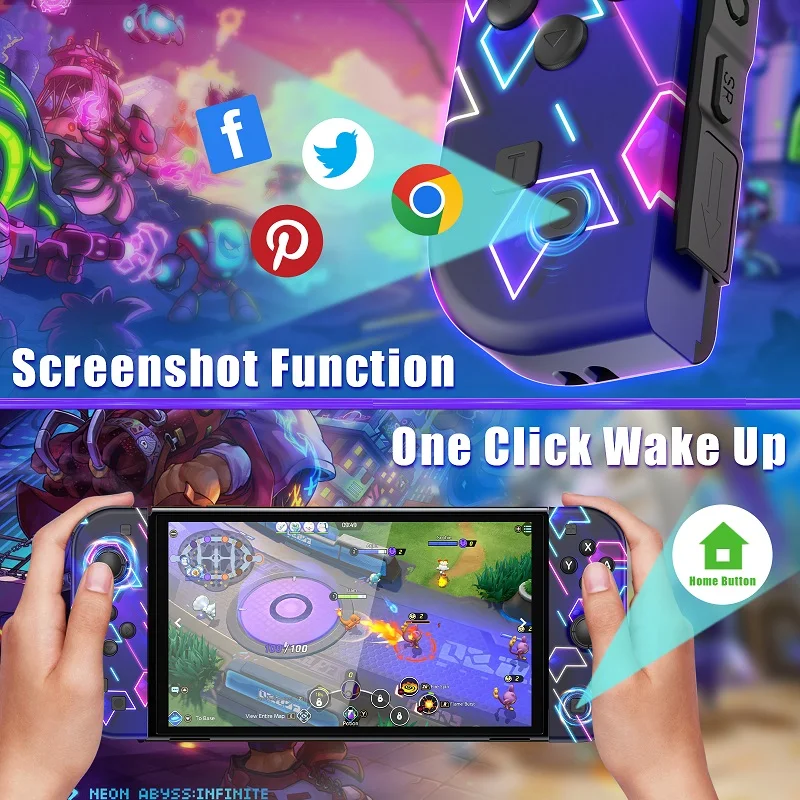 Work Perfect For Nintendo Switch/Oled/Lite For Joycons BT Controller W/ Turbo Vibration Gaming Accessories , NO Strap