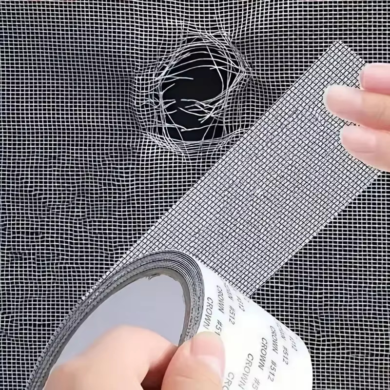 Strong Waterproof Self-Adhesive Window Screen Repair Mesh Tape for Covering Holes Tears Anti-Insect Mosquito Net Door Fix Patch